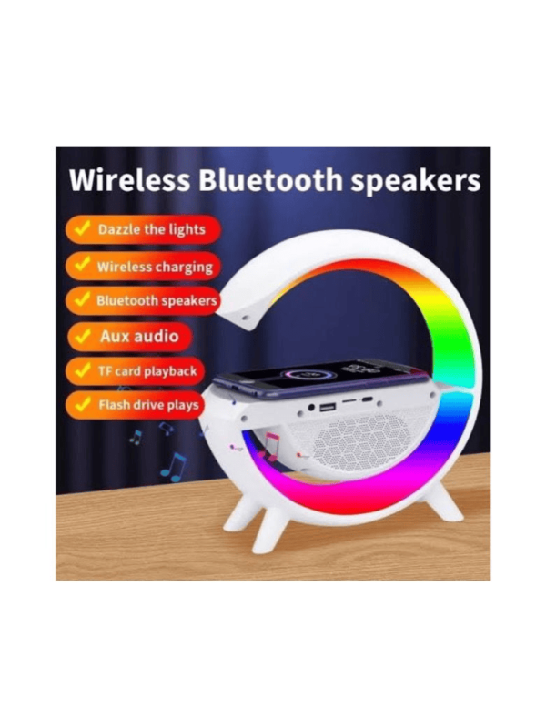 g500 G Shaped Lamp & Speaker with Wireless Charger, Bluetooth, USB Speaker for PC & Mobile - Image 2