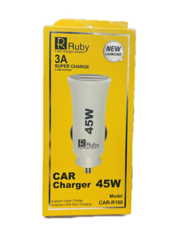 RUBY 3A SUPER CHARGER 2 USB OUTPUT 45W MODEL CAR-R100